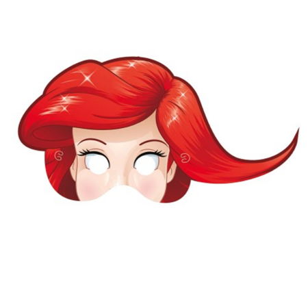 Careta de carton Sirenita Ariel 10u